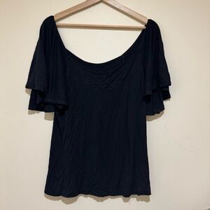 Women’s Newport News 90s Goth Witchy Black Short Sleeve Flowy Sleeves Size XL